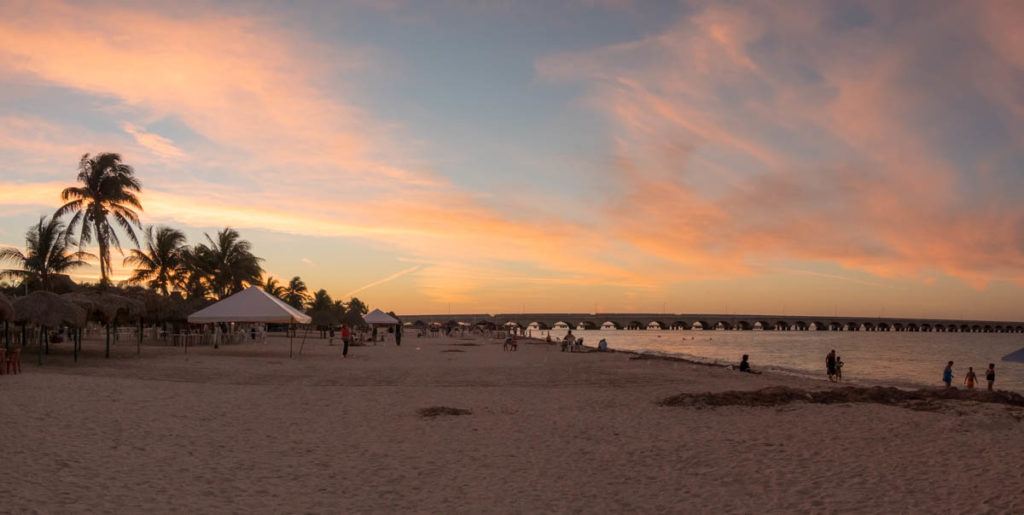 Peaceful beach near Mérida at sunset – safe places to visit in Mexico 2025.